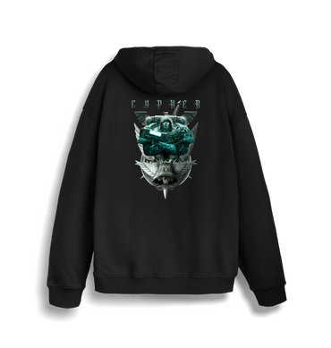 Black Printed Sweater Back