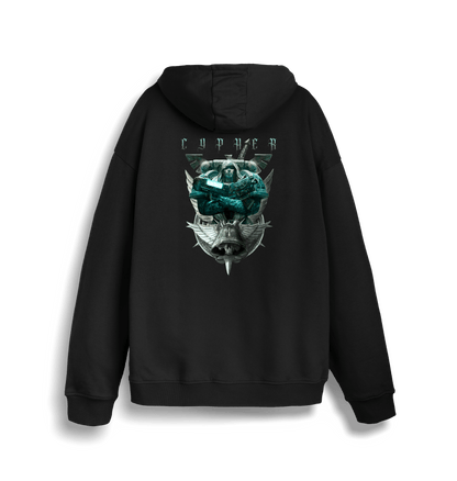 Black Printed Sweater Back