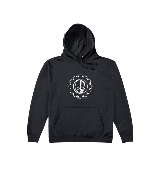 Deep Black Printed Hoody