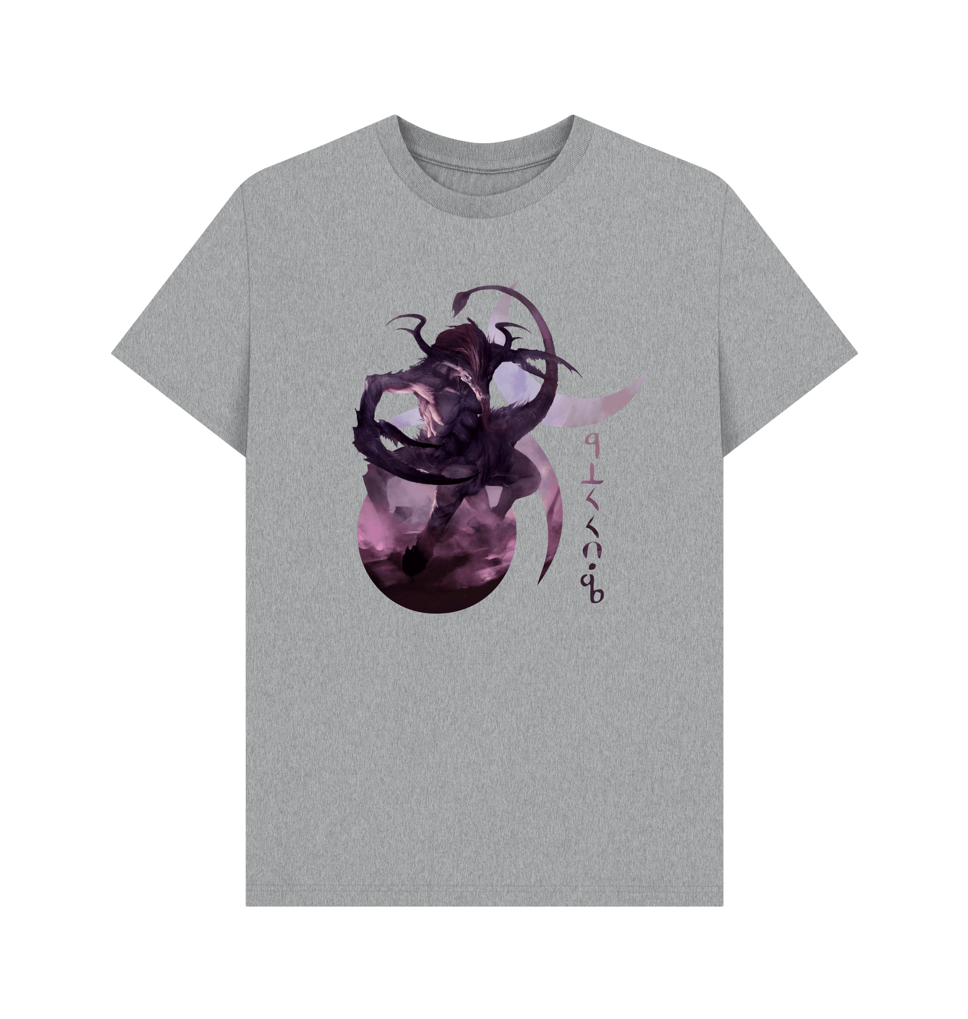 Athletic Grey Premium Slaanesh Dark Tongue T-Shirt