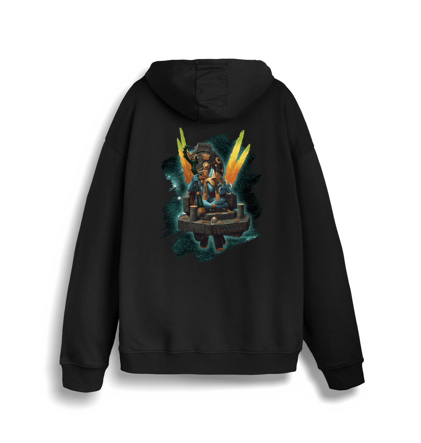 Black Printed Sweater Back