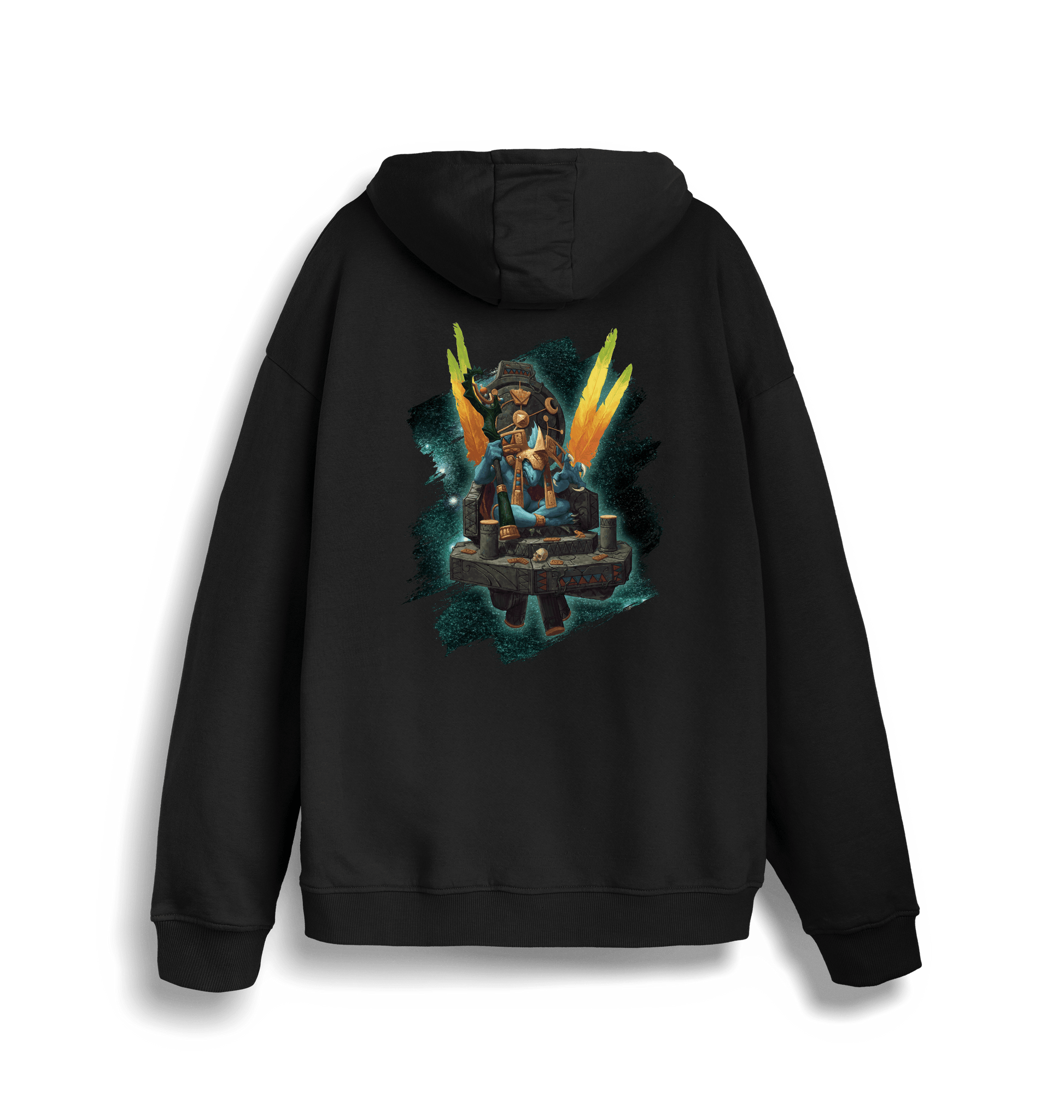 Black Printed Sweater Back