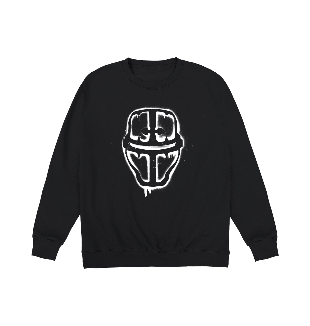 Deep Black Printed Sweater