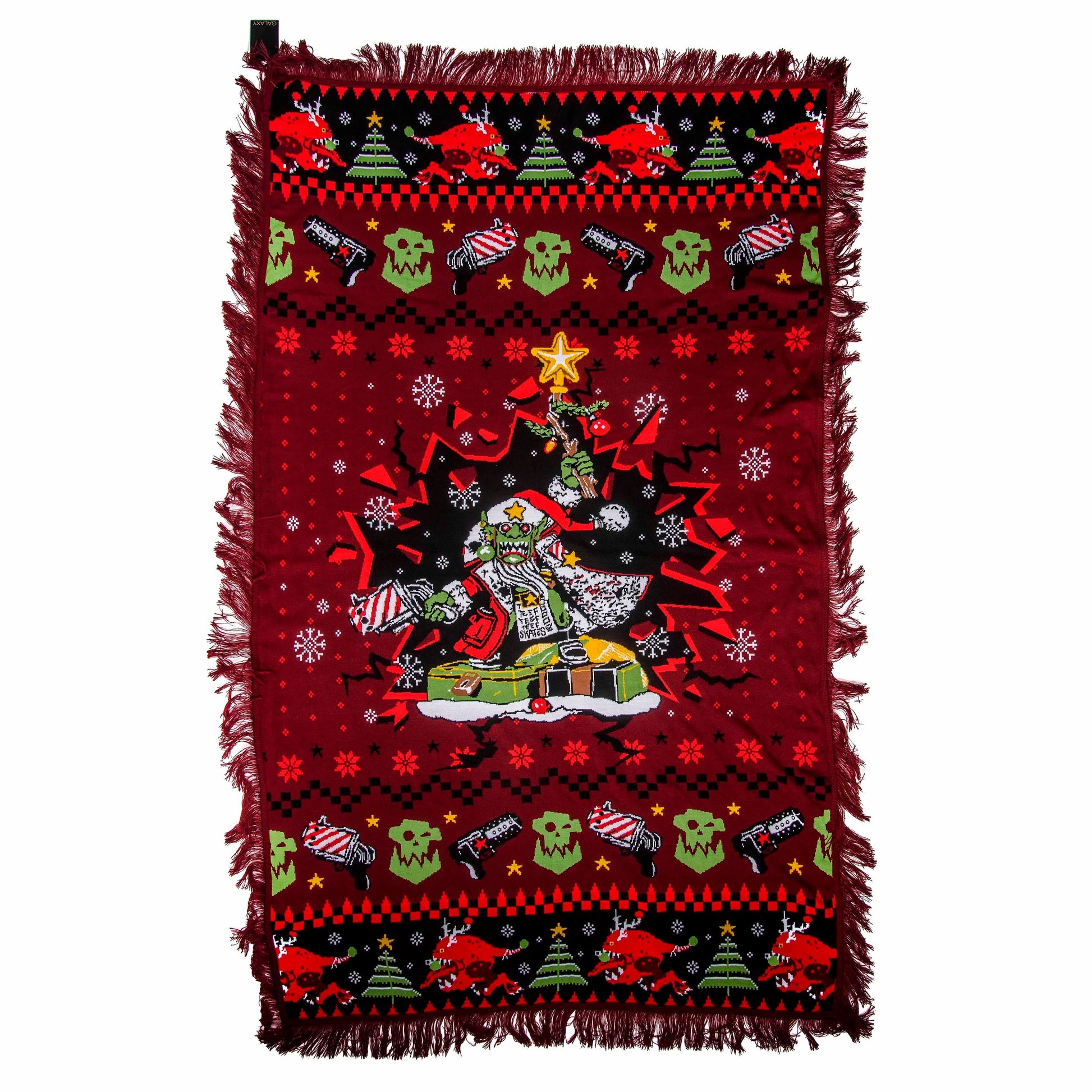 As Shown Warhammer 40,000: Red Gobbo Knitted Blanket