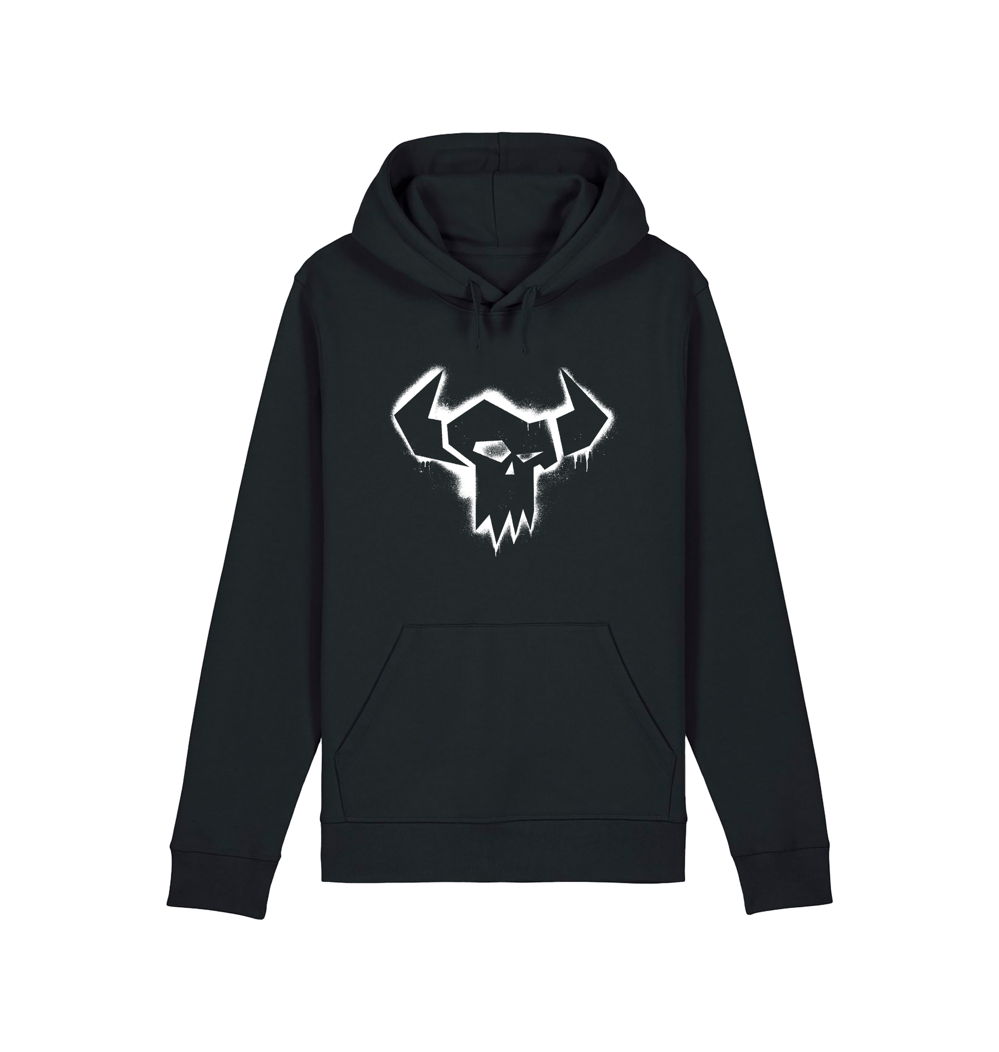 Black Printed Hoody Front