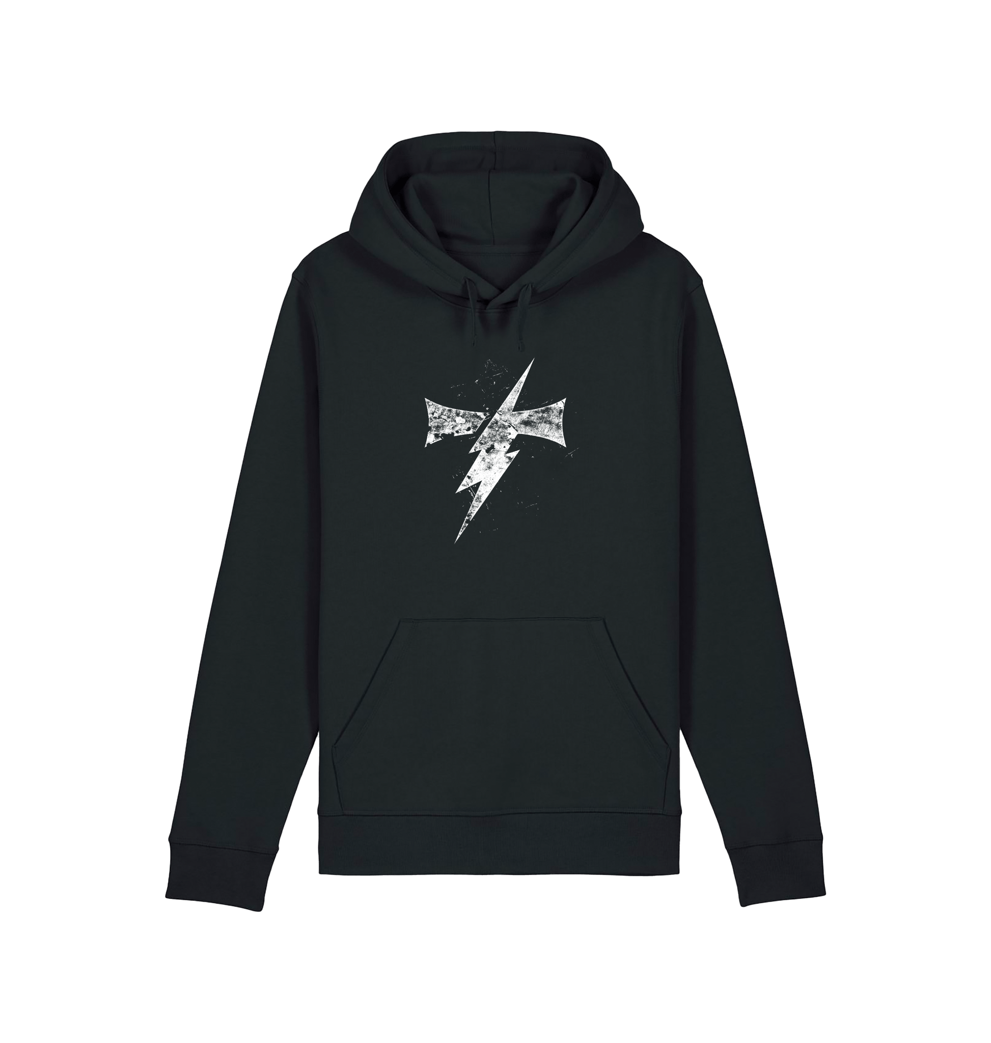 Black Printed Hoody Front