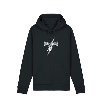 Black Printed Hoody Front