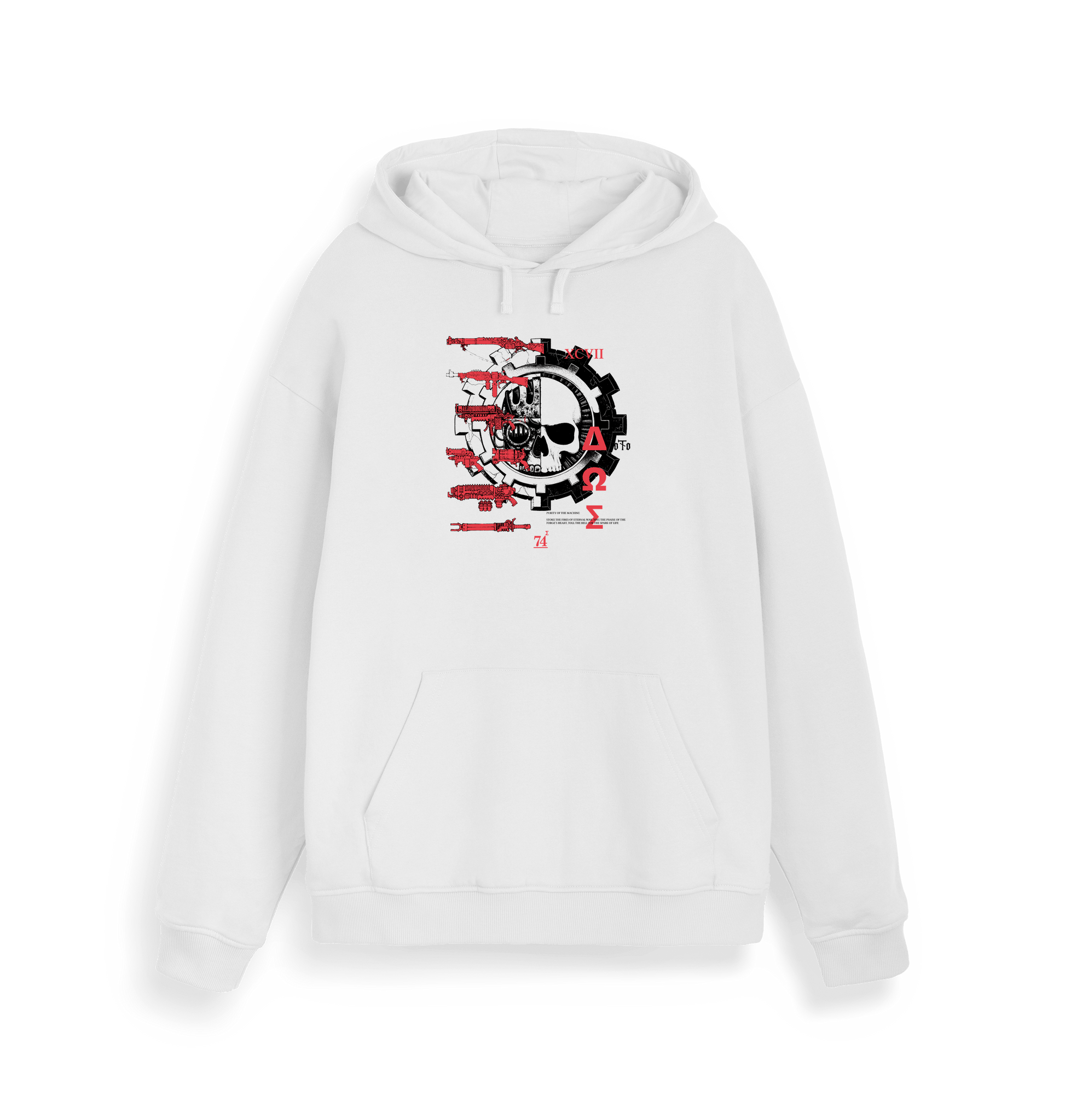 White Printed Sweater Front