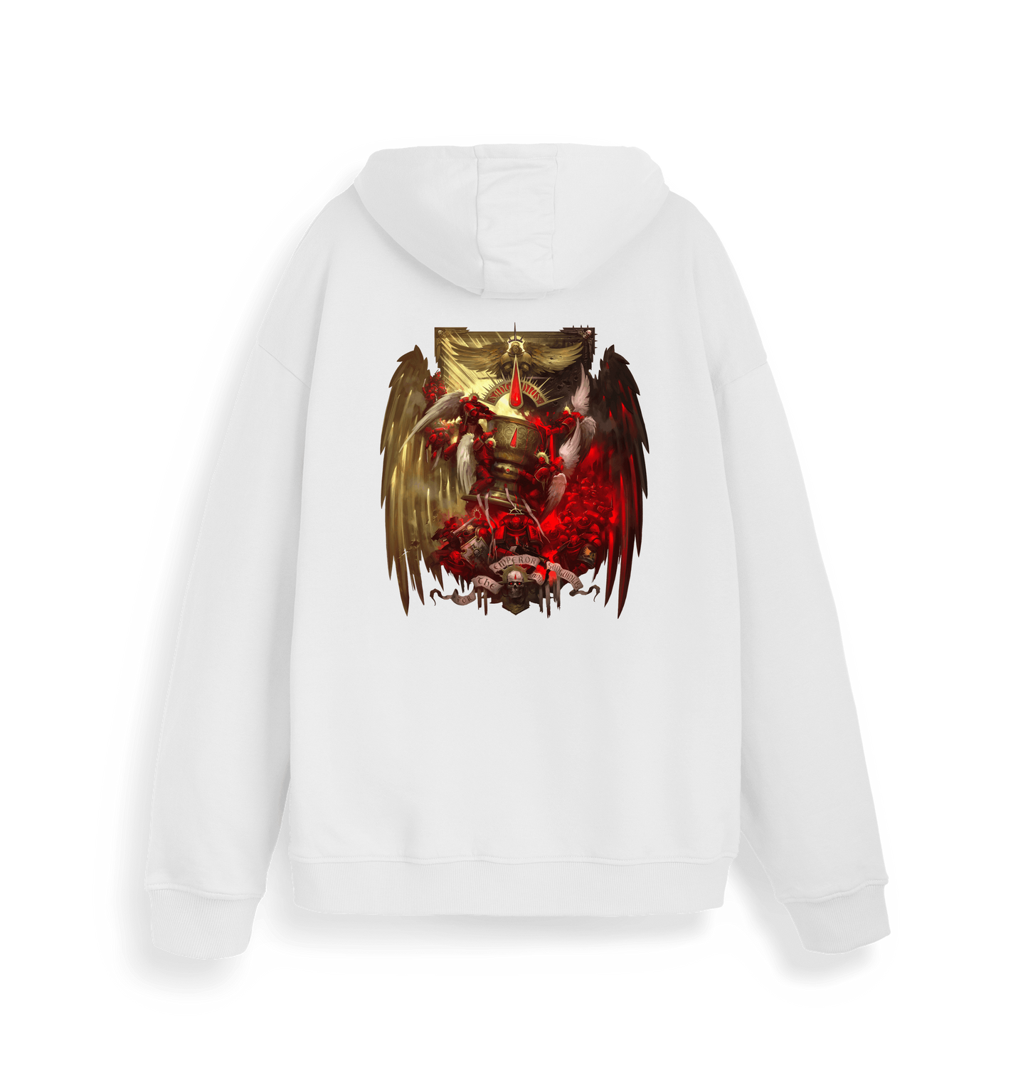 White Printed Sweater Back