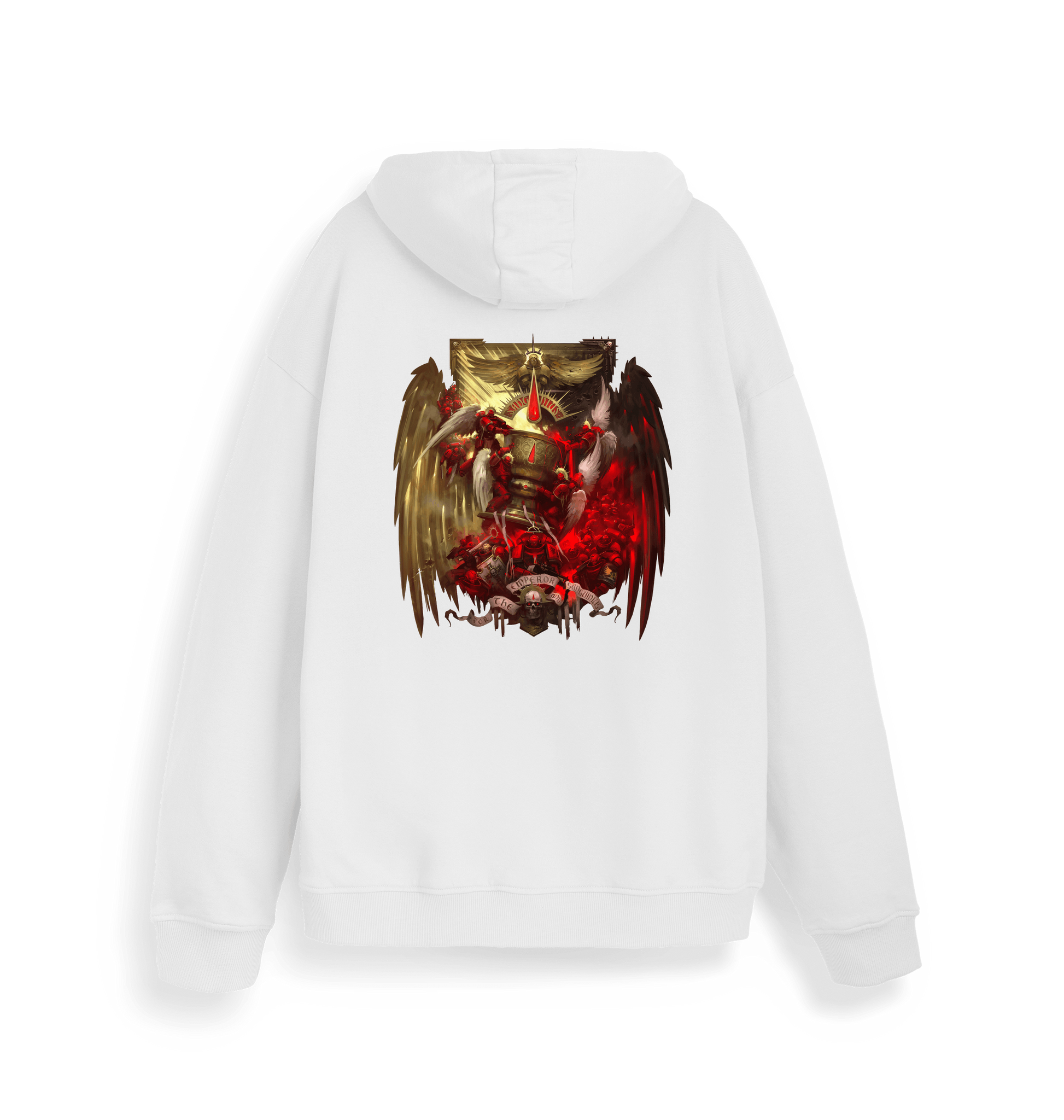 White Printed Sweater Back