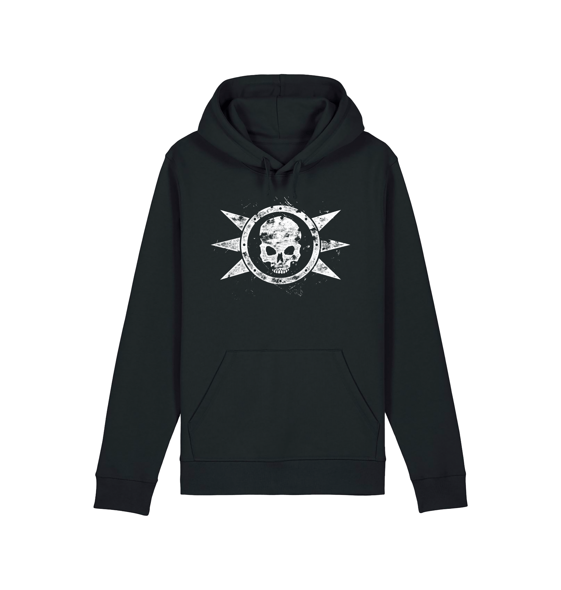 Black Printed Hoody Front