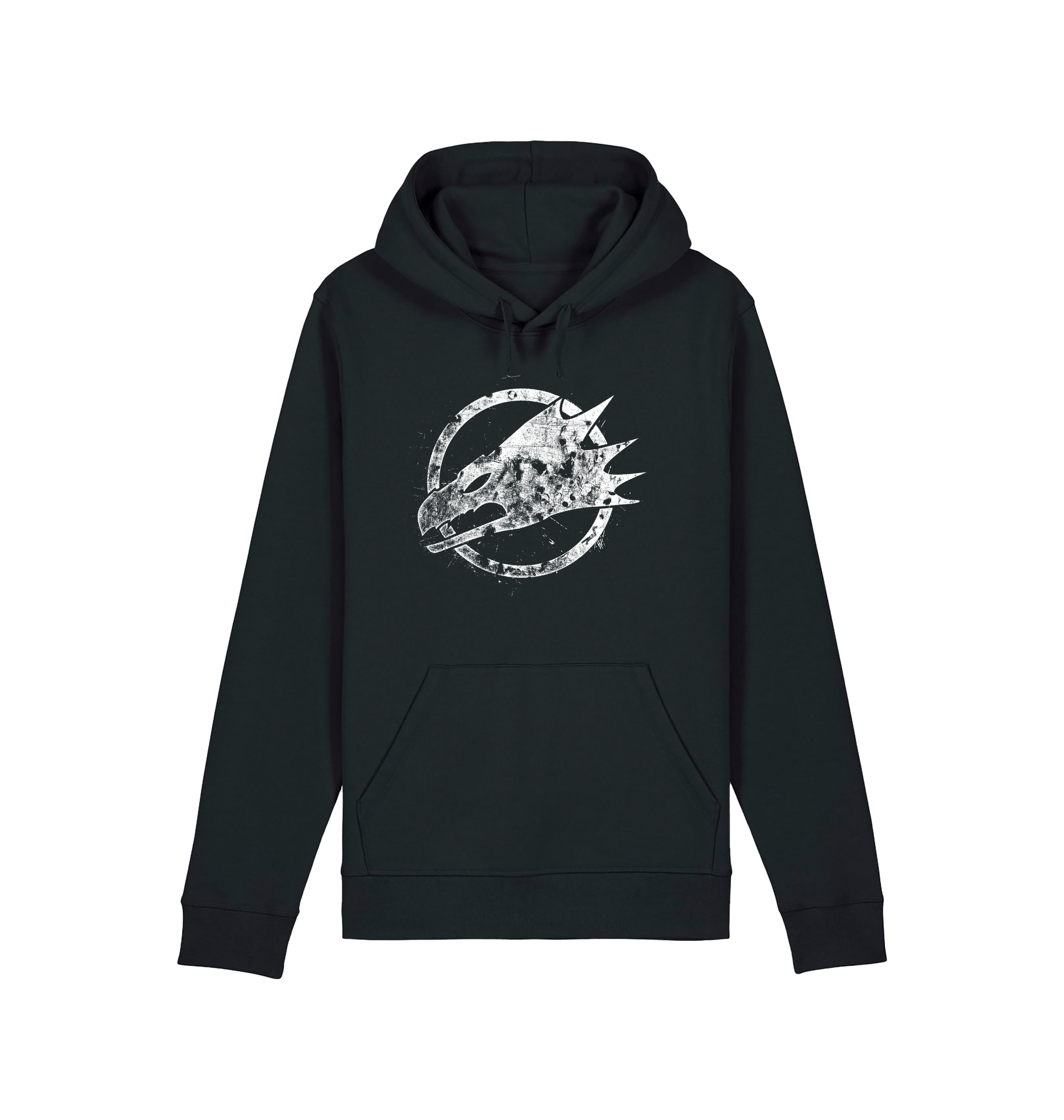 Black Printed Hoody Front