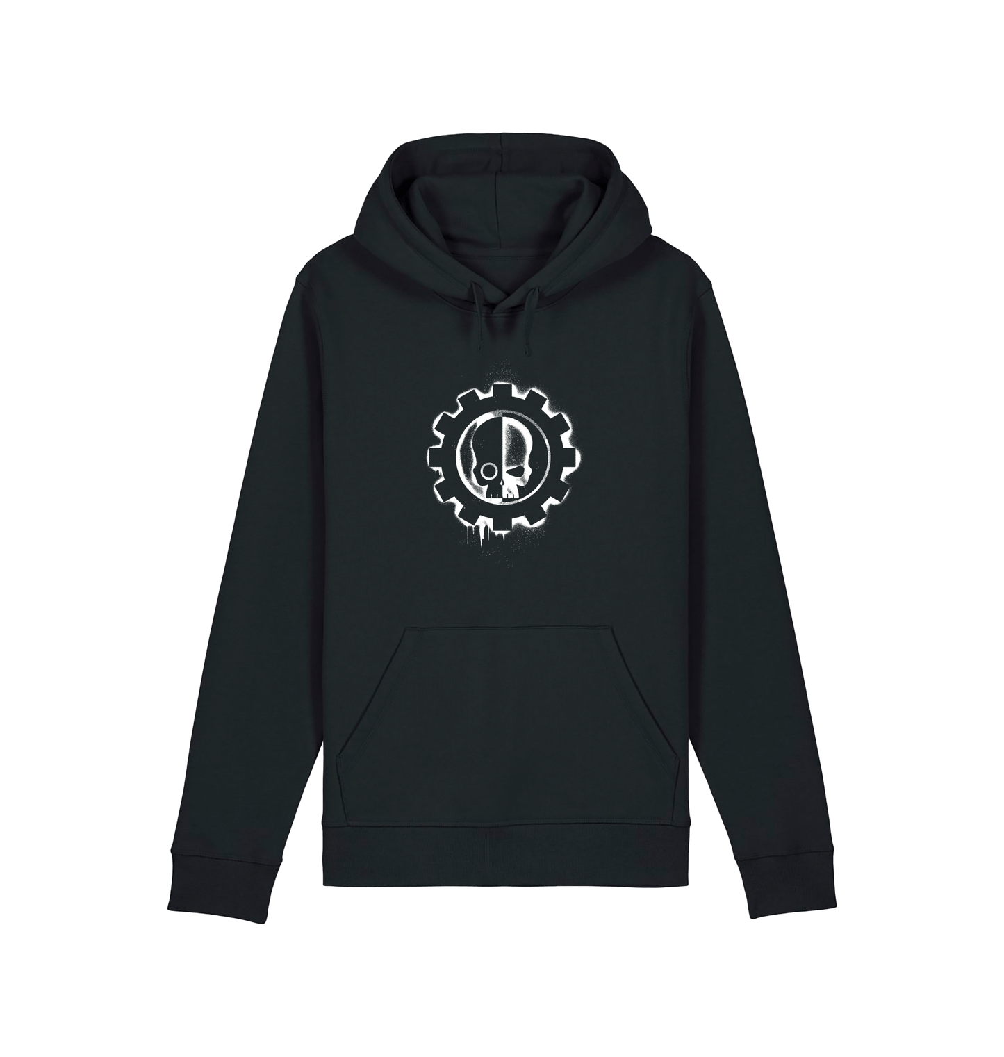 Black Printed Hoody Front