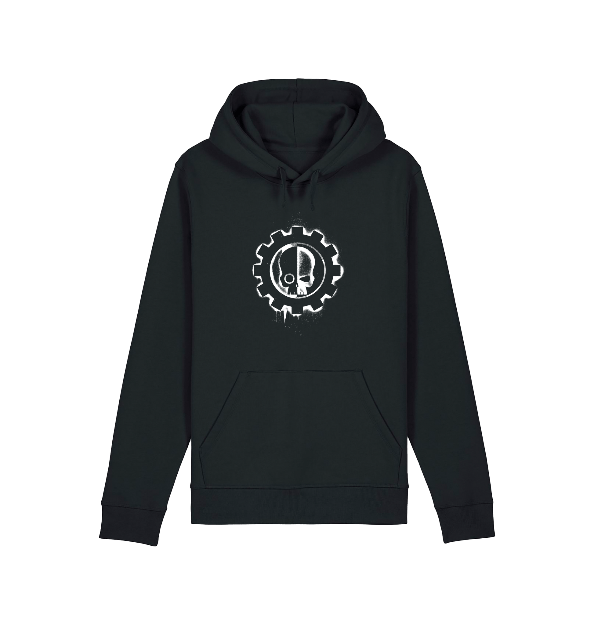 Black Printed Hoody Front