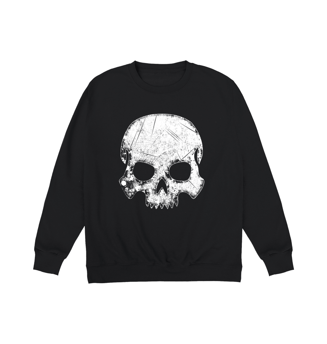 Deep Black Printed Sweater Front