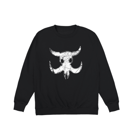 Deep Black Printed Sweater Front