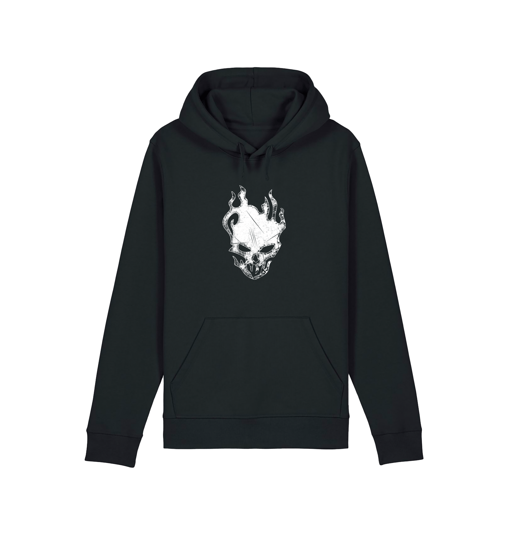 Black Printed Hoody Front