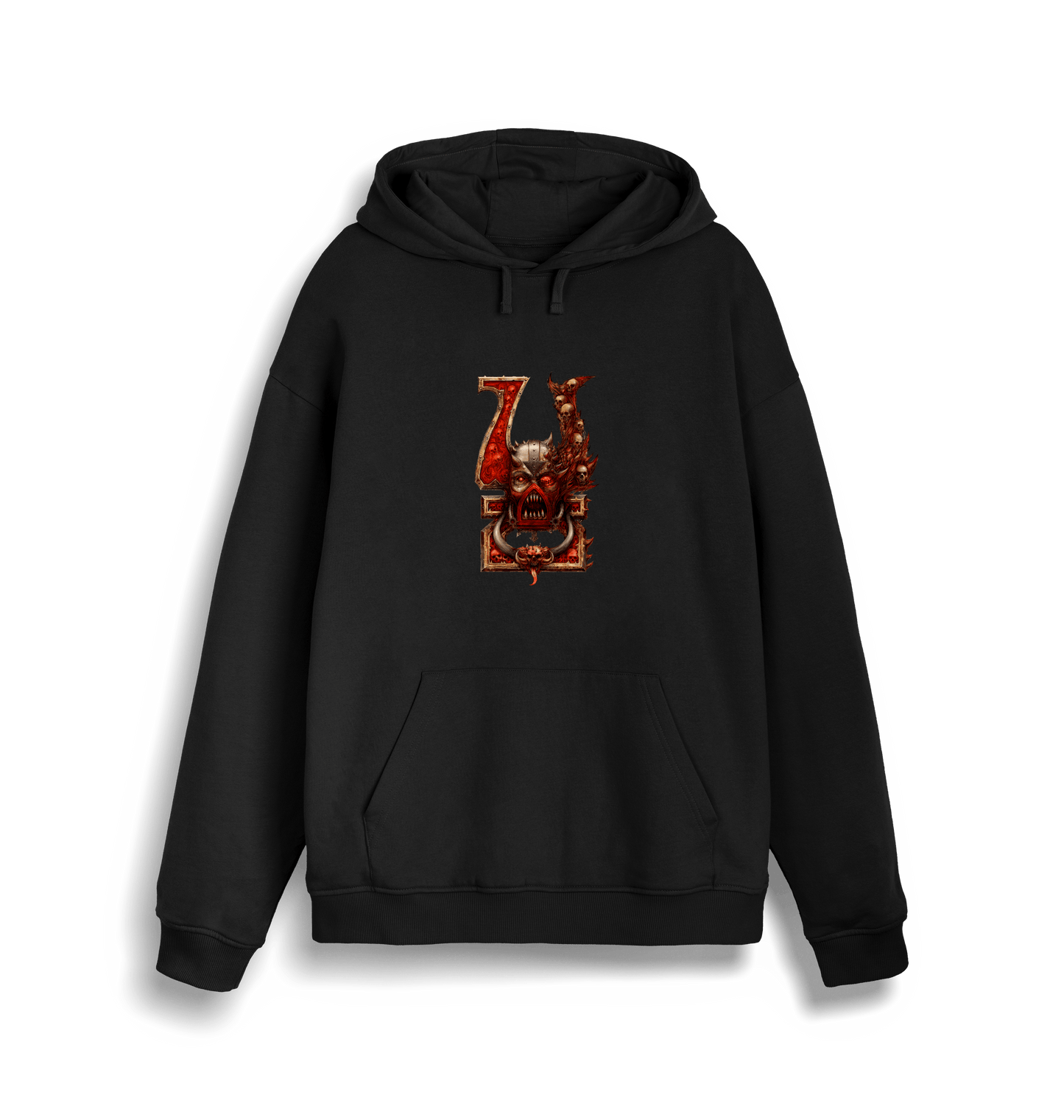 Black Printed Sweater Front