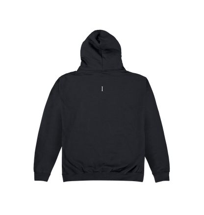 Deep Black Printed Hoody Back