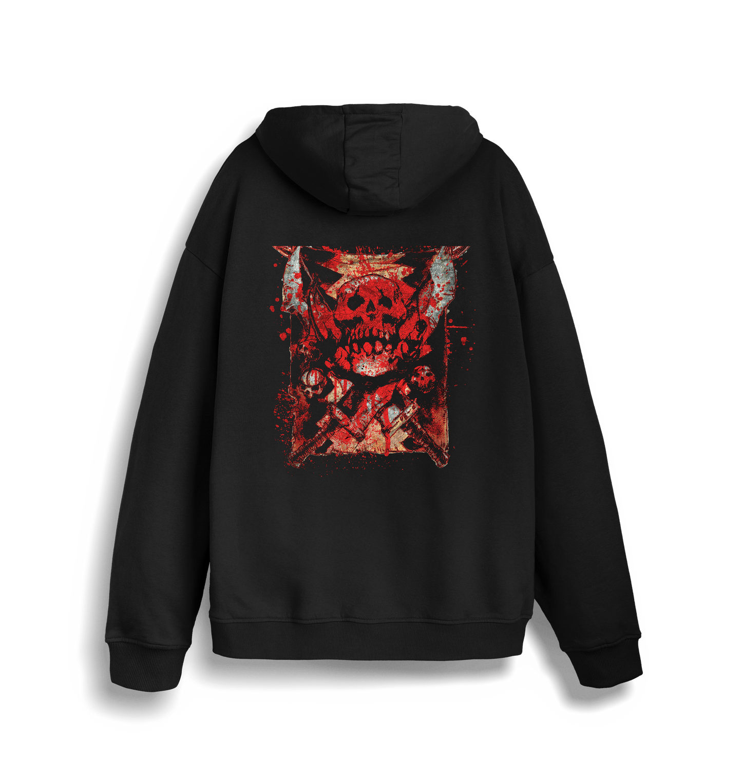 Black Printed Sweater Back