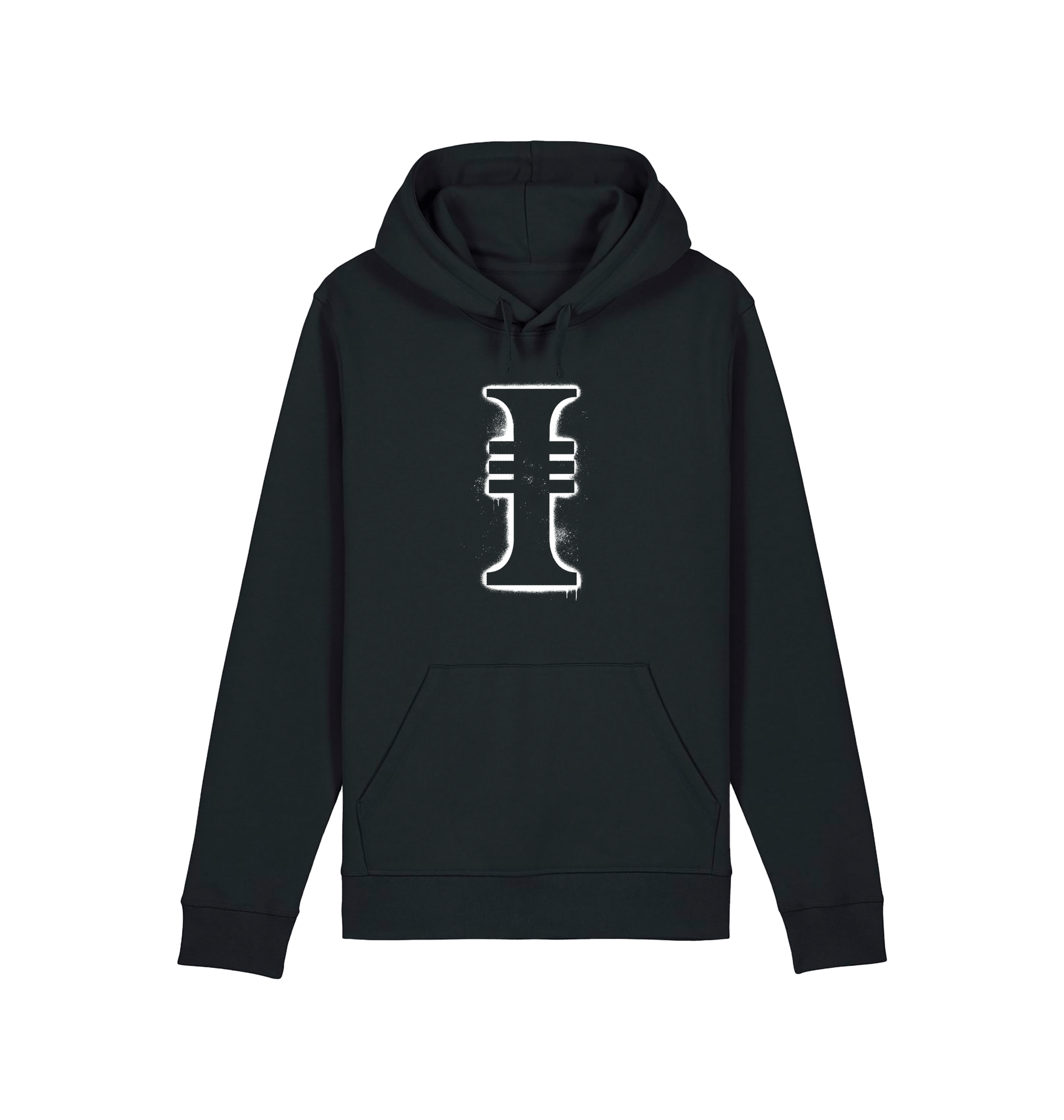 Black Printed Hoody Front