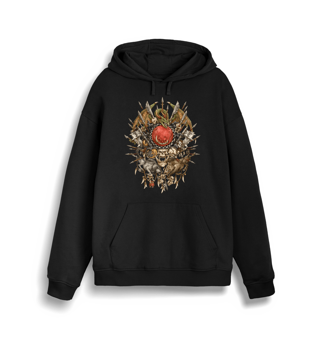 Black Premium Warhammer The Old World Orc & Goblin Tribes Crest Hoodie