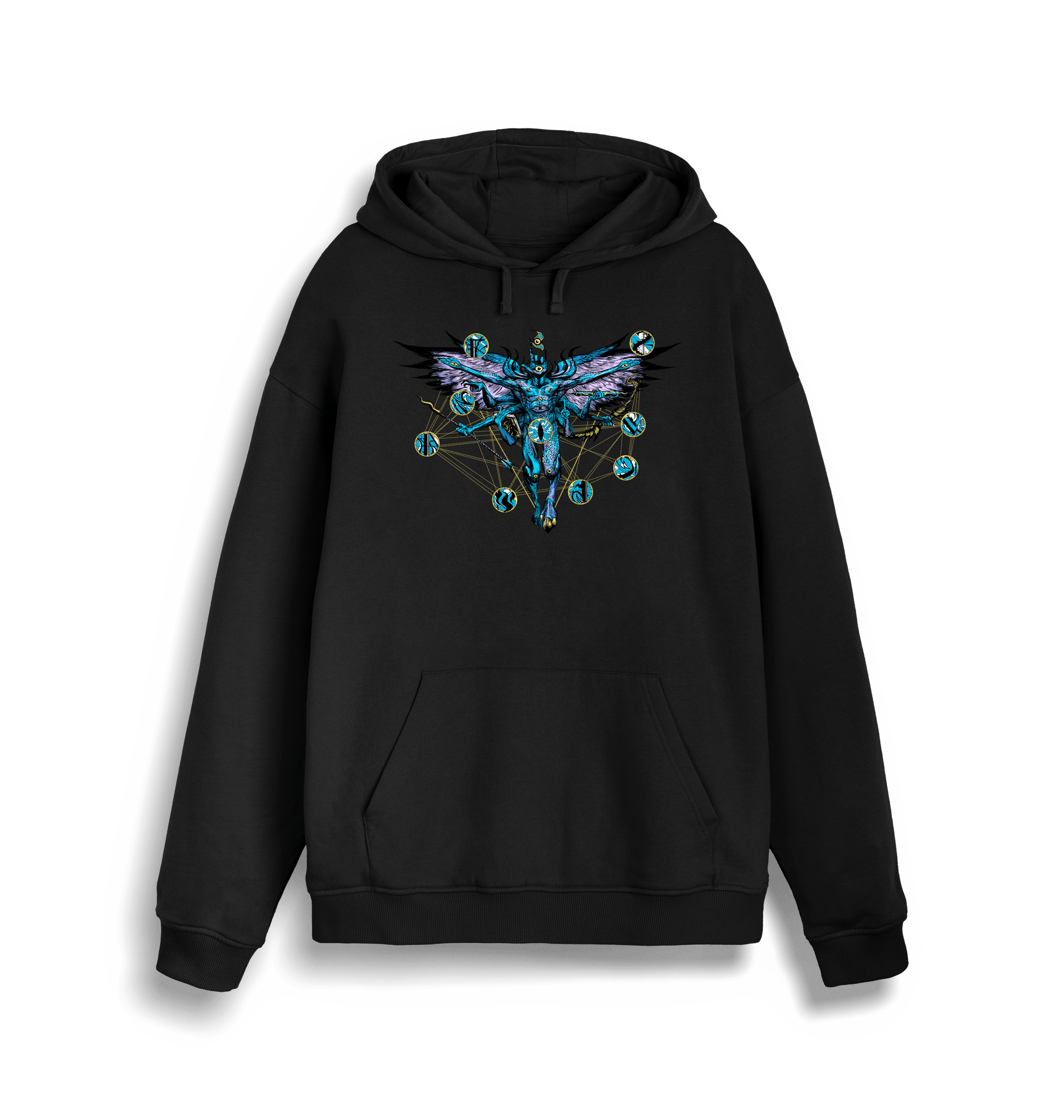 Black Printed Sweater Front