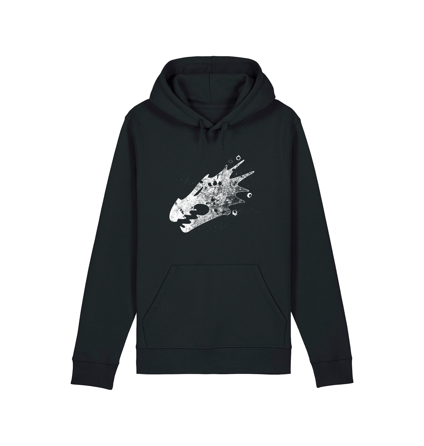 Black Printed Hoody Front