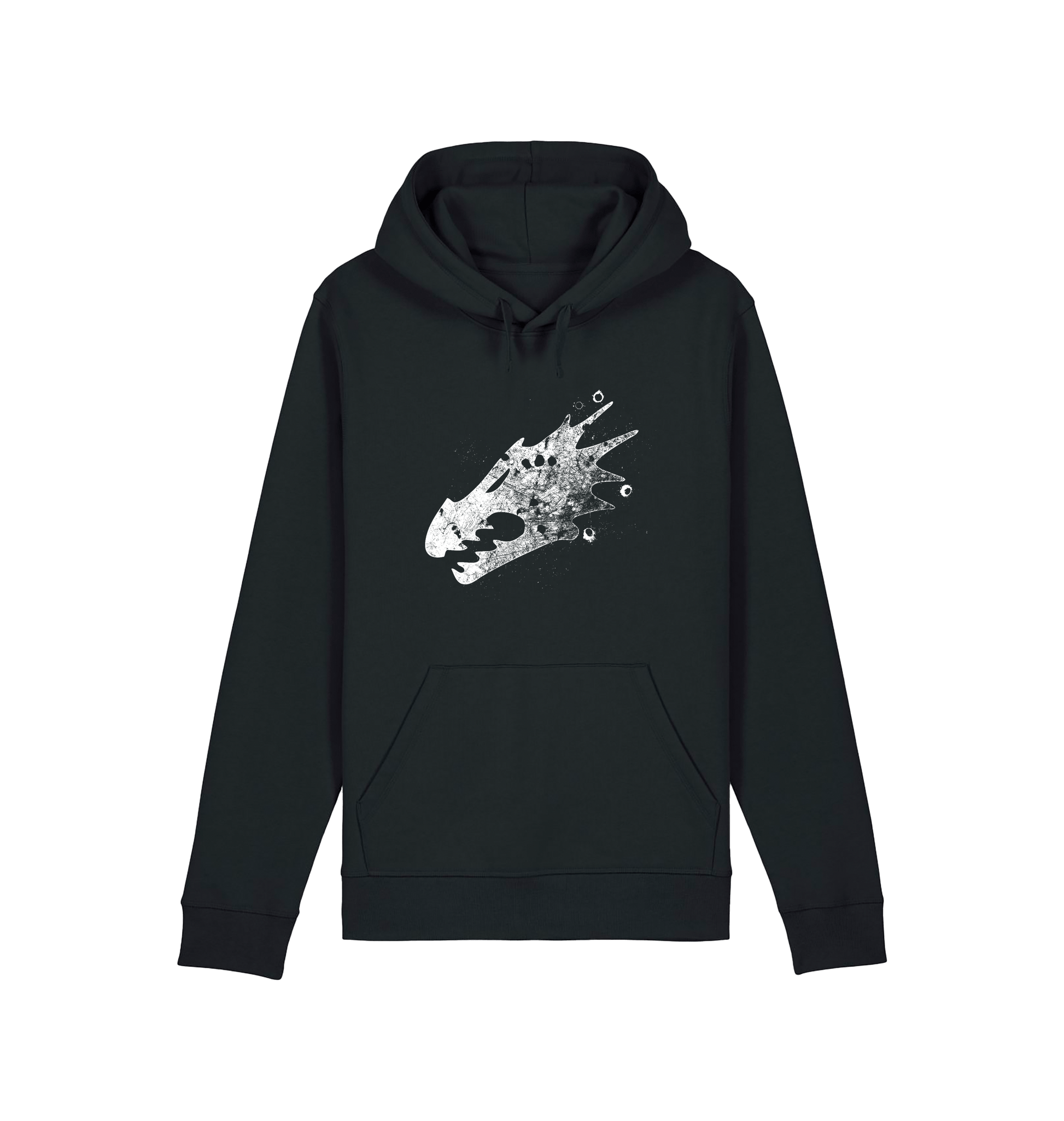 Black Printed Hoody Front