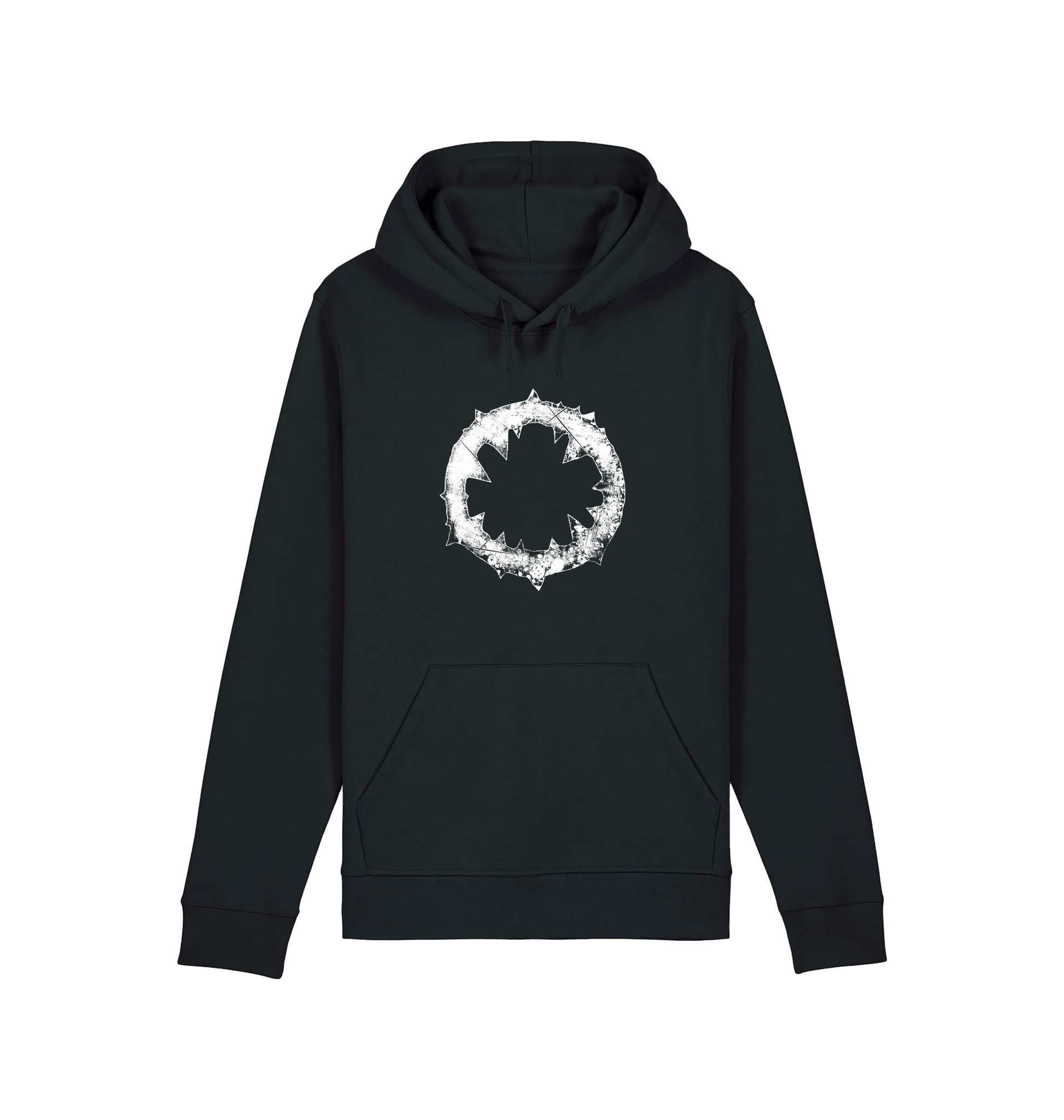 Black Printed Hoody Front