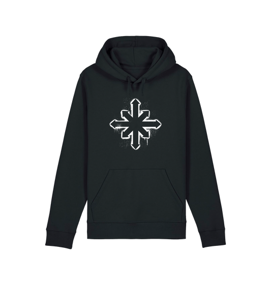 Black Printed Hoody Front