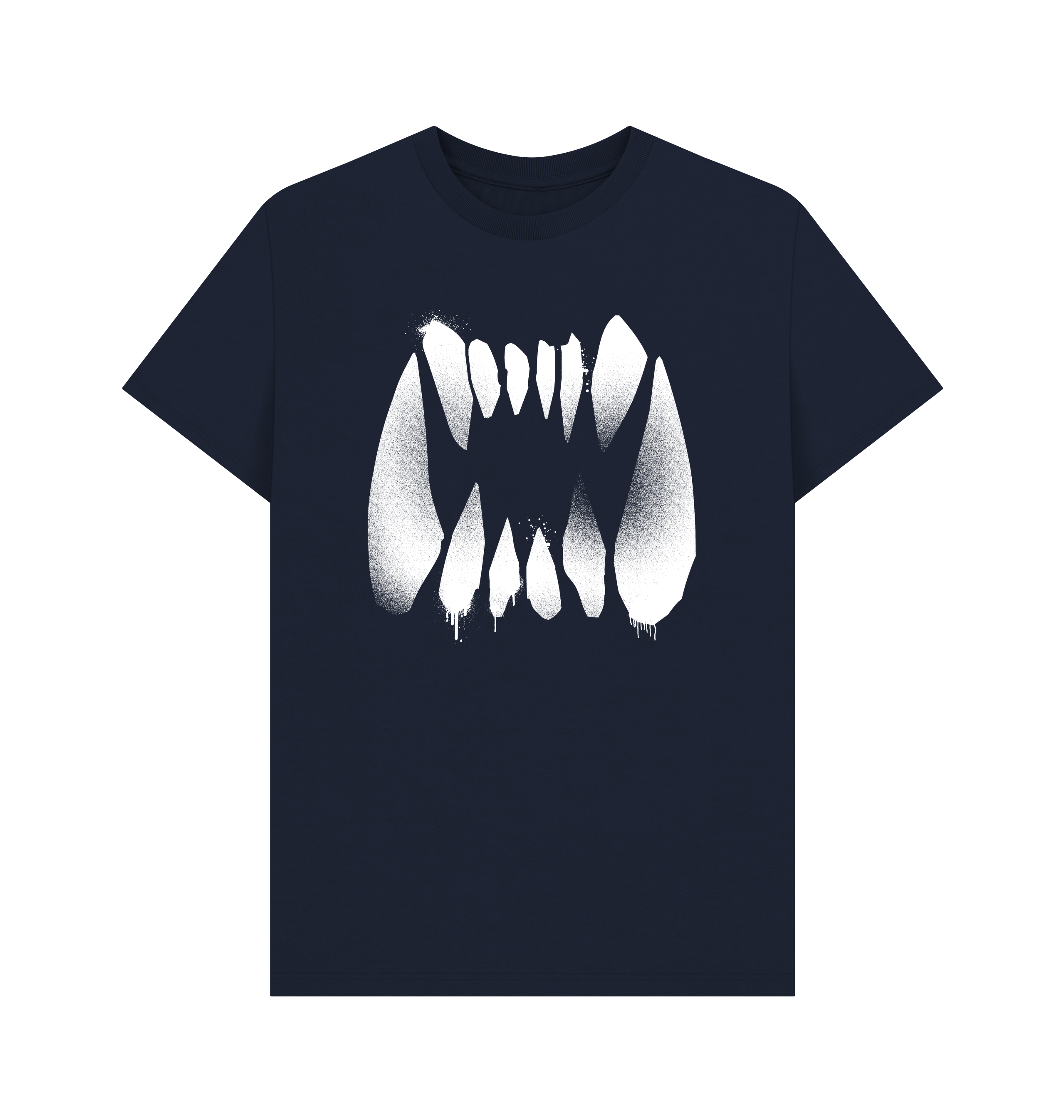 Navy Blue Destruction Graffiti Insignia T Shirt
