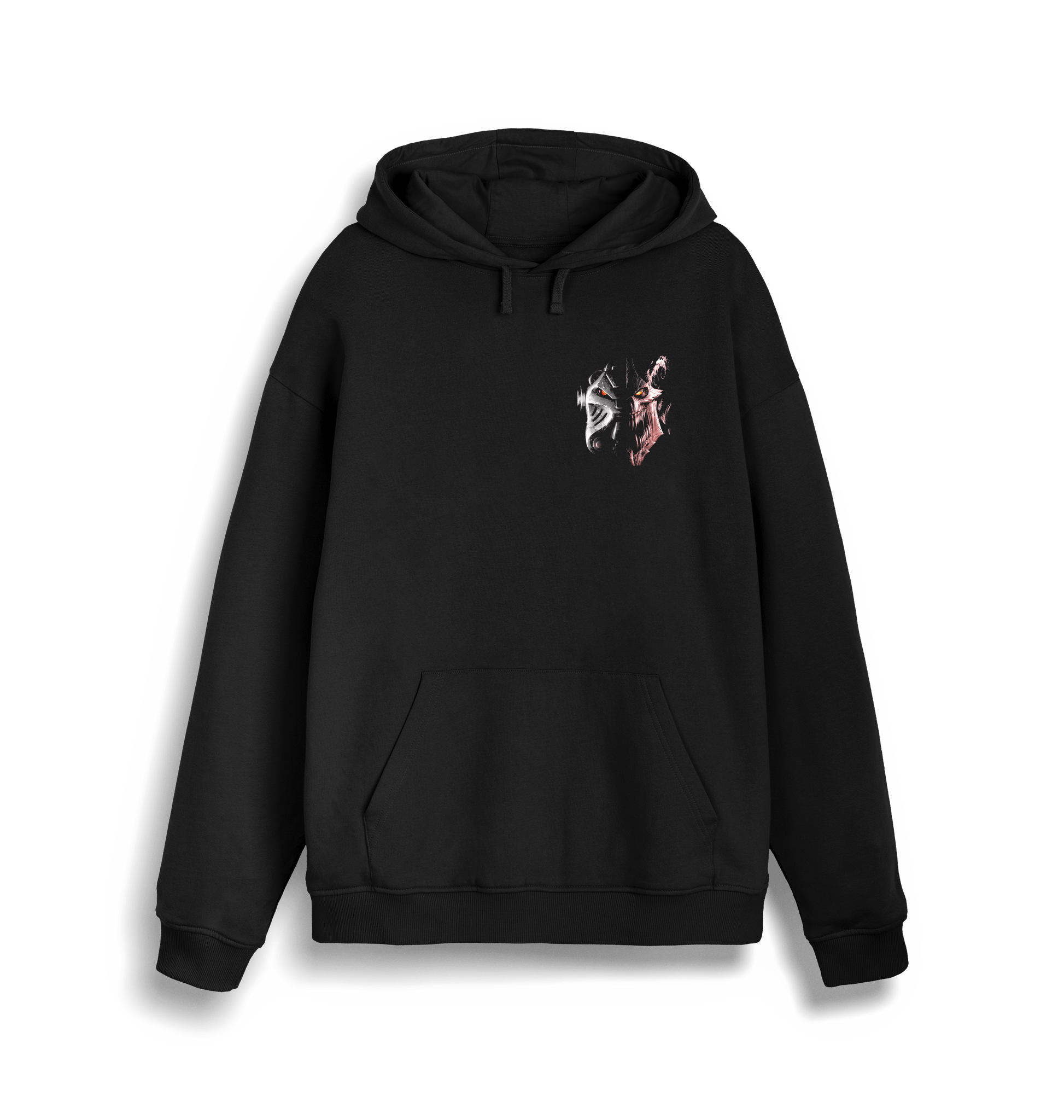 Black Printed Sweater Front