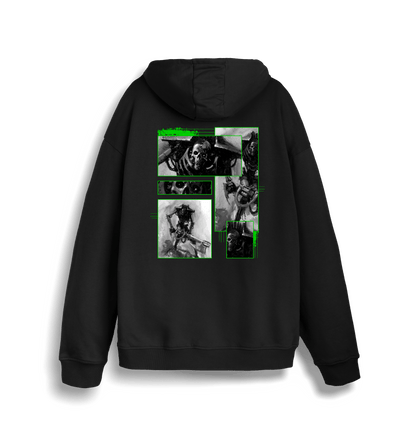 Black Printed Sweater Back