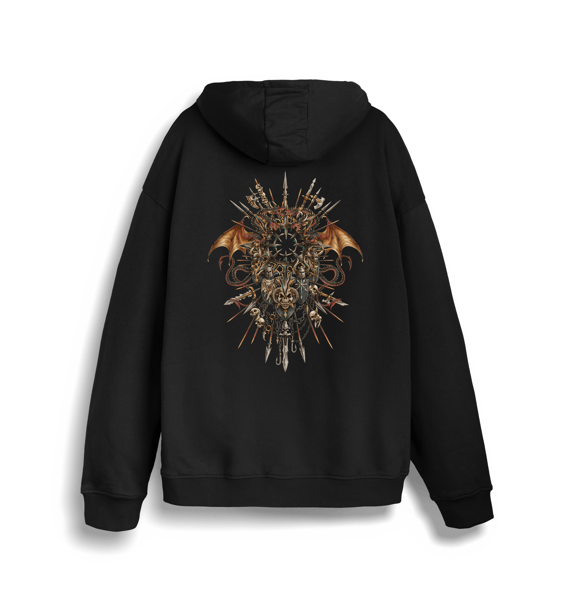 Black Printed Sweater Back