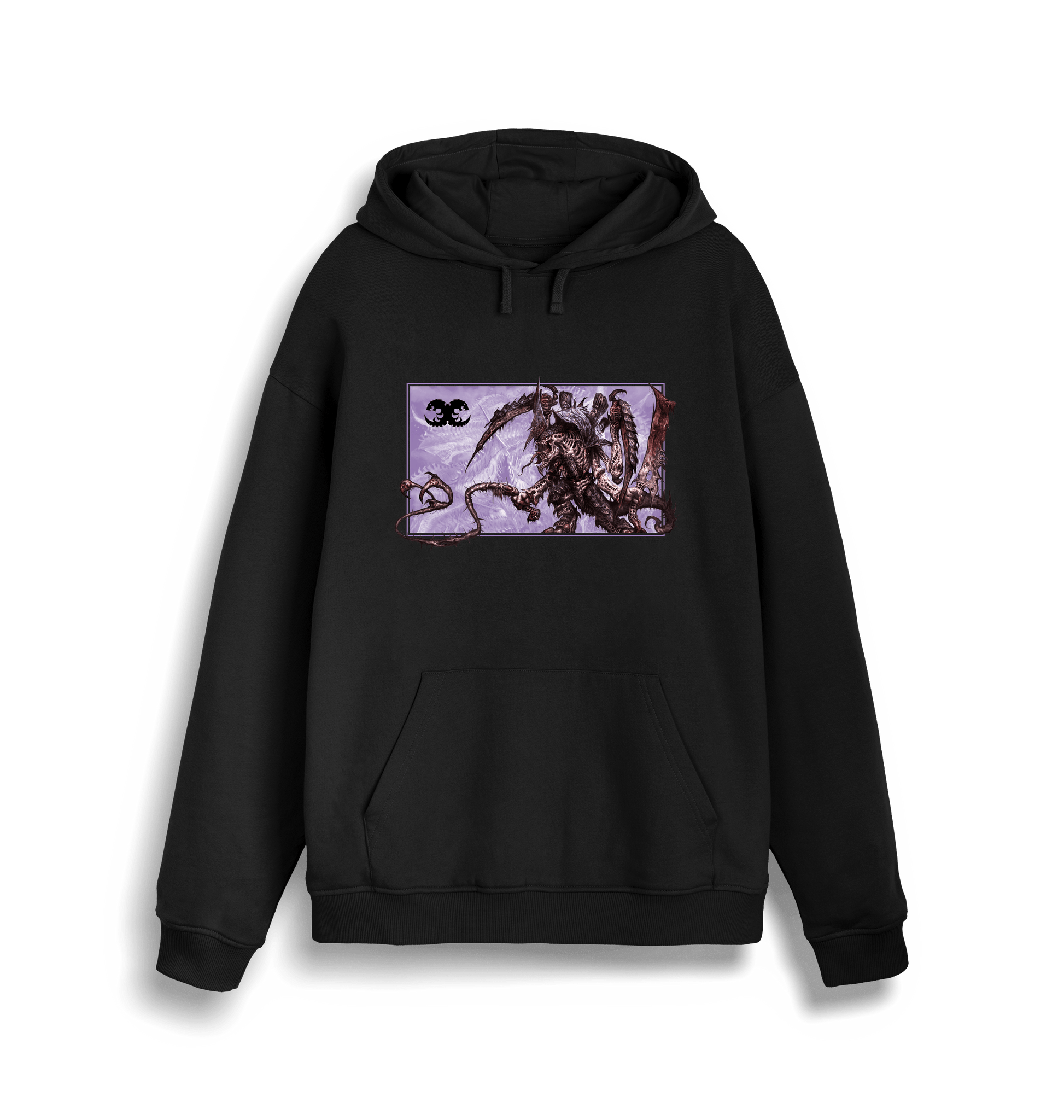 Black Printed Sweater Front