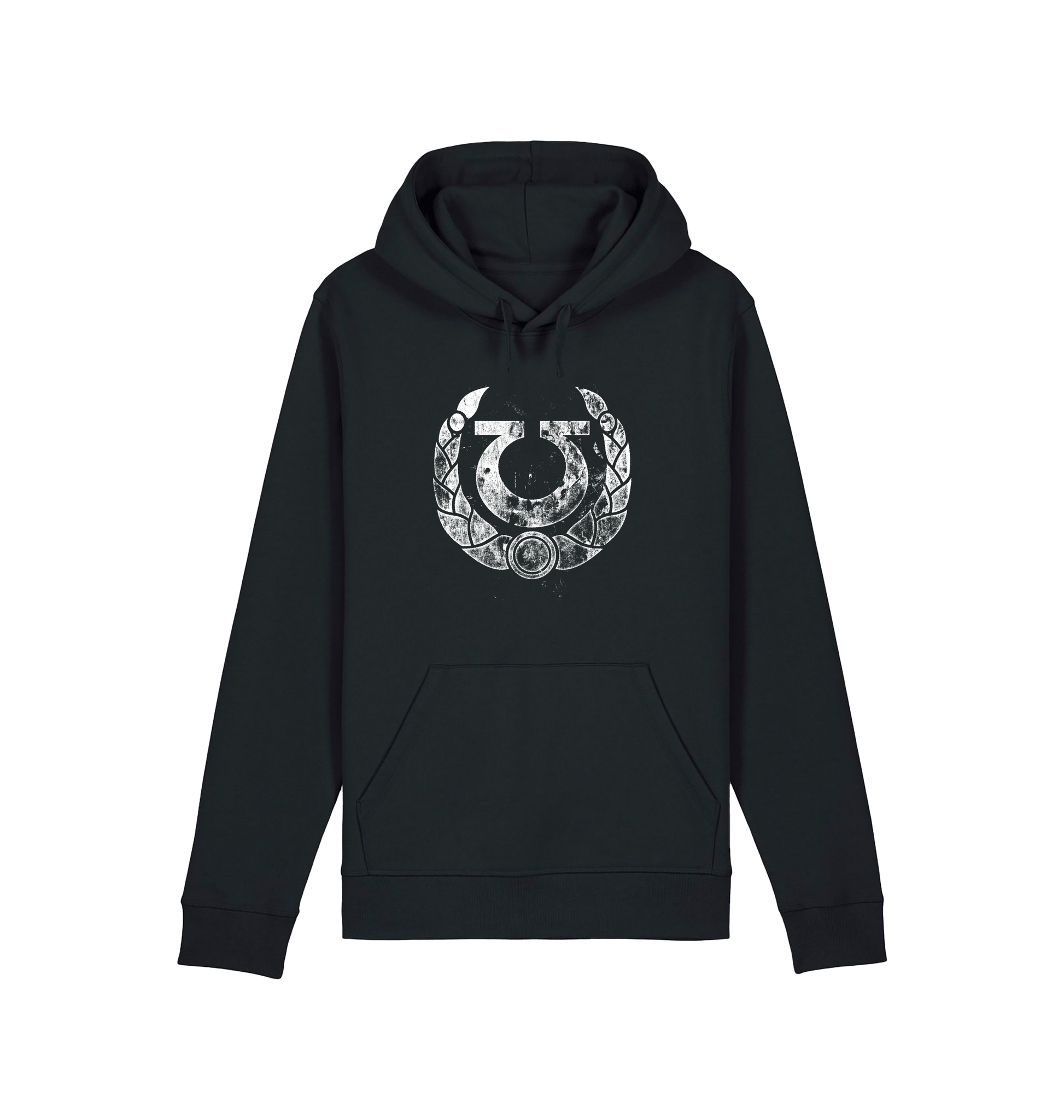 Black Printed Hoody Front