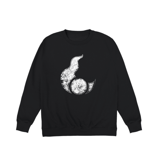 Deep Black Printed Sweater Front