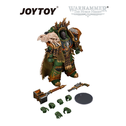 JOYTOY Warhammer The Horus Heresy - Salamanders, Vulkan, Primarch of the XVIIIth Legion with Dawnbringer, The Furnace's Heart and Dragon's Breath Gauntlet (1/18 Scale) Preorder & Exclusive T Shirt USA