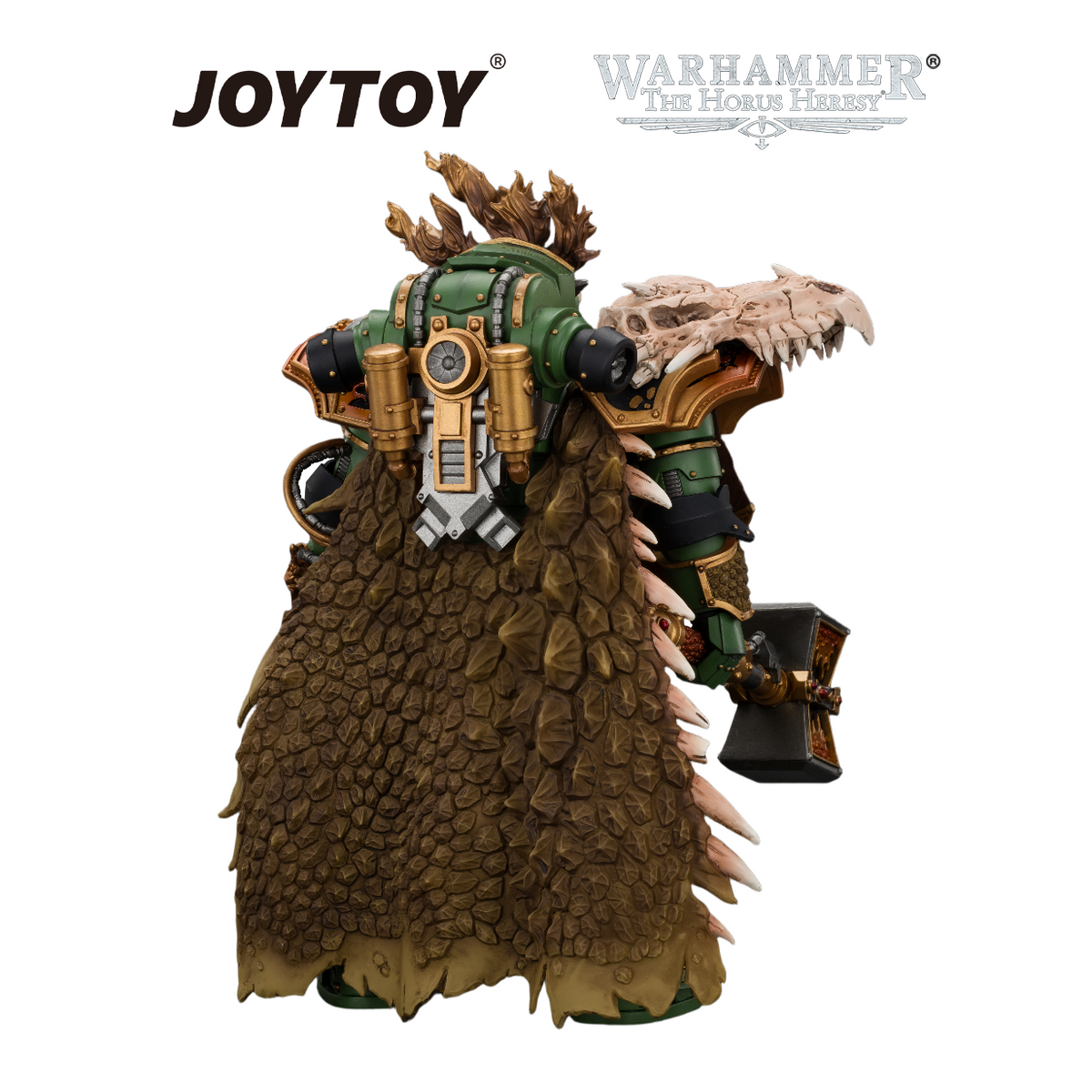 JOYTOY Warhammer The Horus Heresy - Salamanders, Vulkan, Primarch of the XVIIIth Legion with Dawnbringer, The Furnace's Heart and Dragon's Breath Gauntlet (1/18 Scale) Preorder & Exclusive T Shirt USA