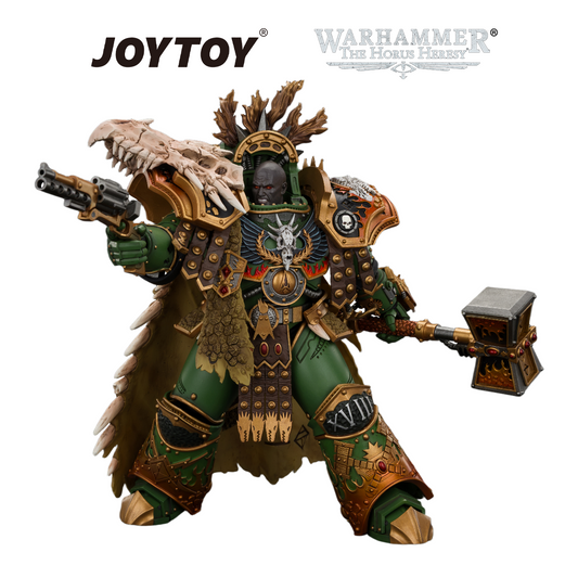 JOYTOY Warhammer The Horus Heresy - Salamanders, Vulkan, Primarch of the XVIIIth Legion with Dawnbringer, The Furnace's Heart and Dragon's Breath Gauntlet (1/18 Scale) Preorder & Exclusive T Shirt USA