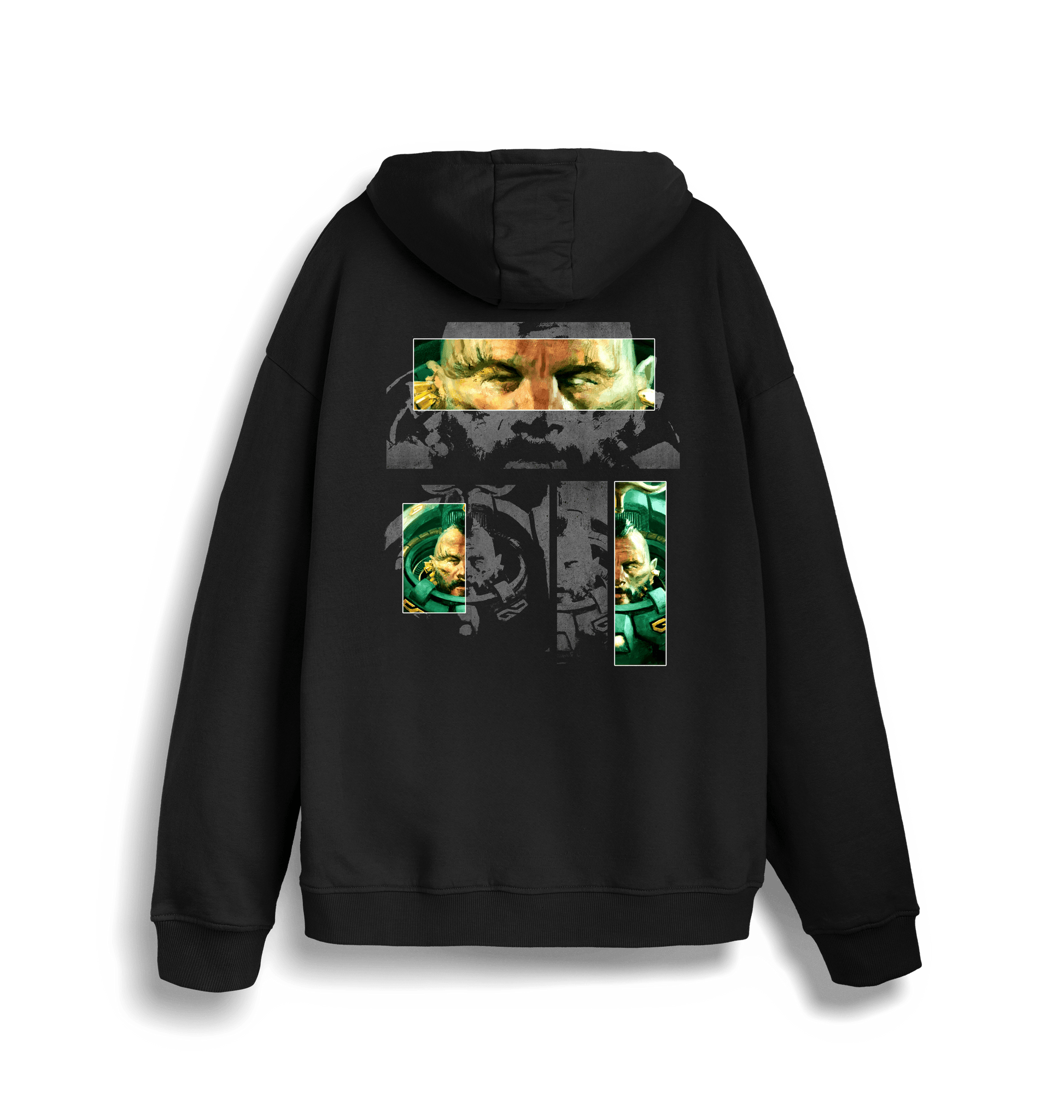 Black Printed Sweater Back