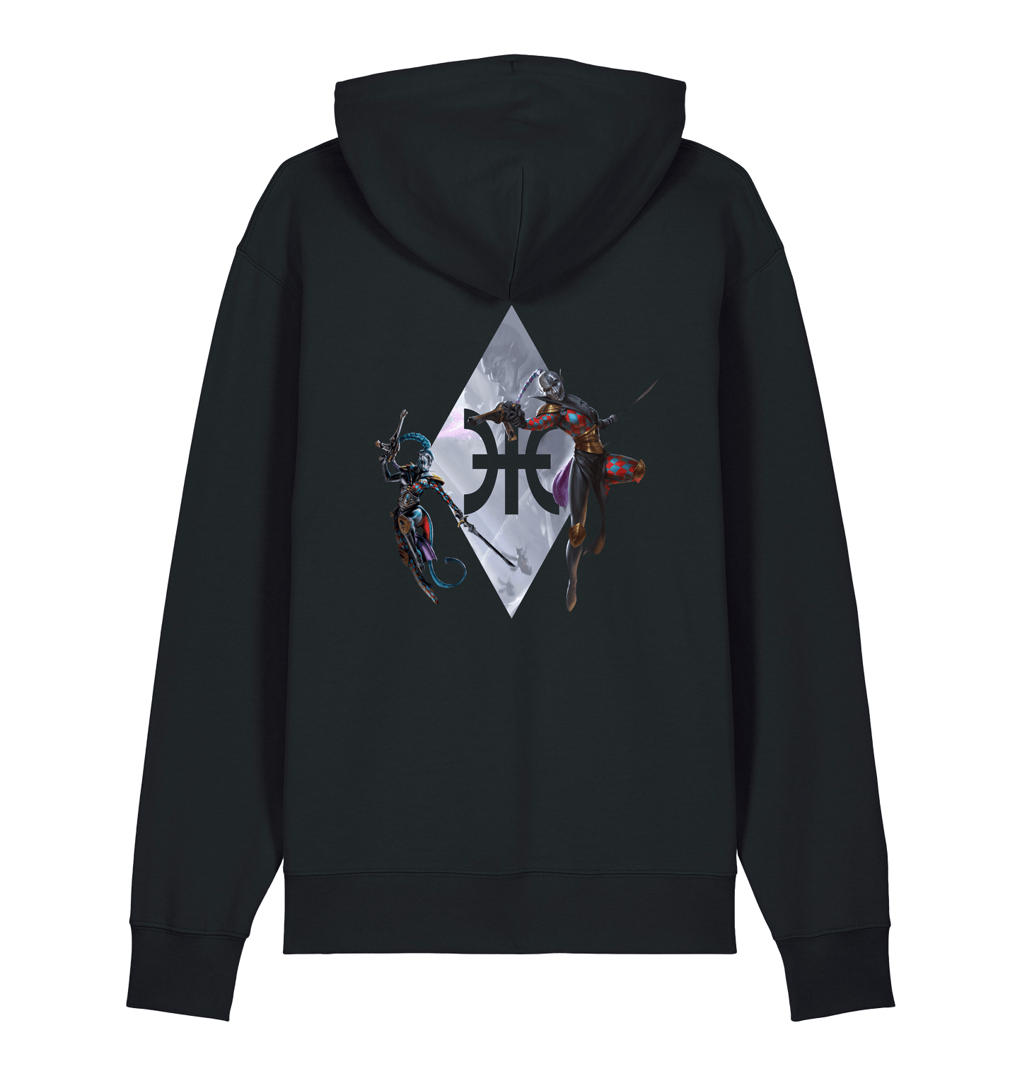 Black Printed Sweater Back