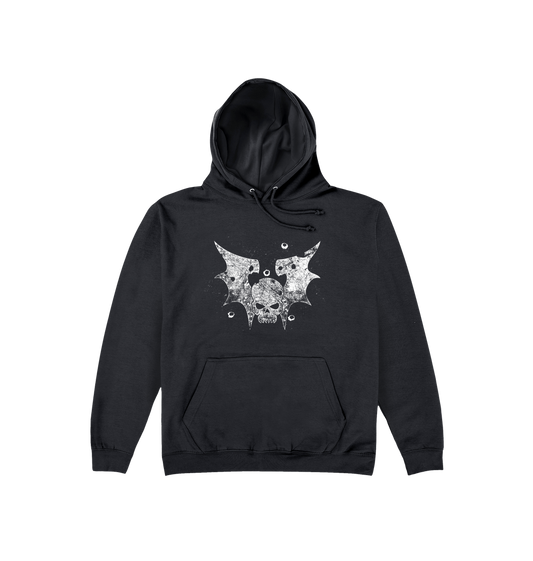 Deep Black Printed Hoody