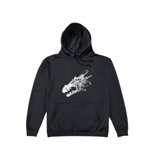 Deep Black Printed Hoody