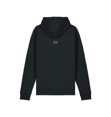 Black Printed Hoody Back