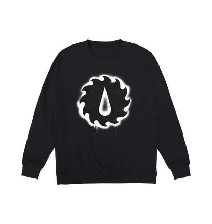 Deep Black Printed Sweater