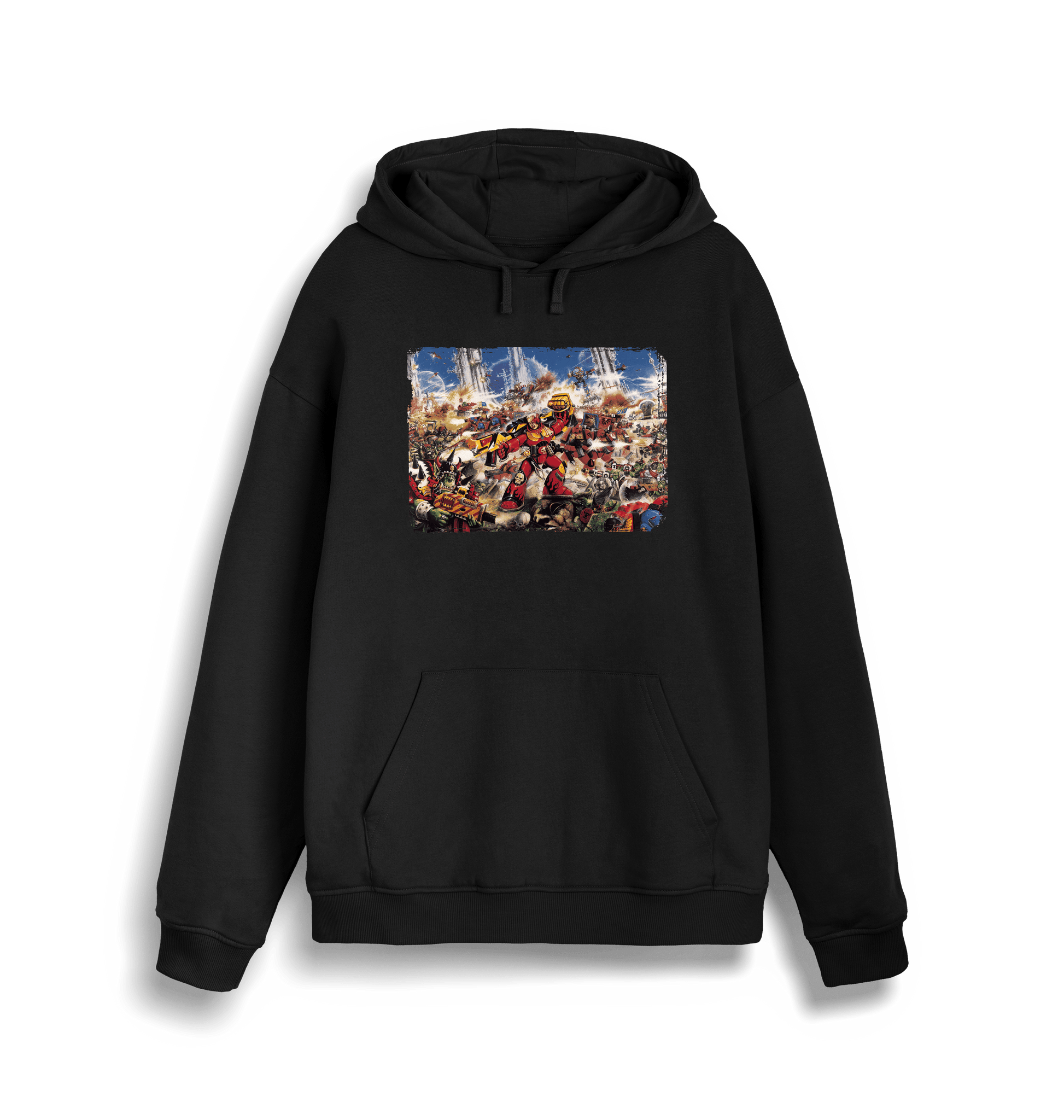 Black Printed Sweater Front