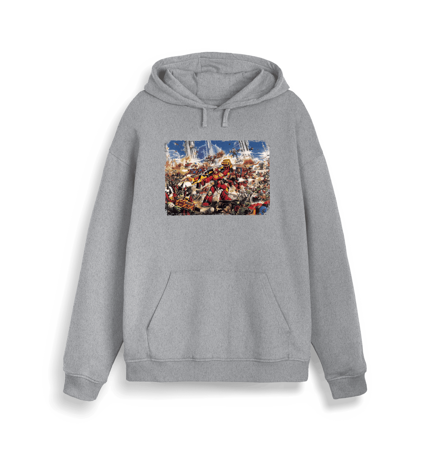 Heather Grey Printed Sweater Front