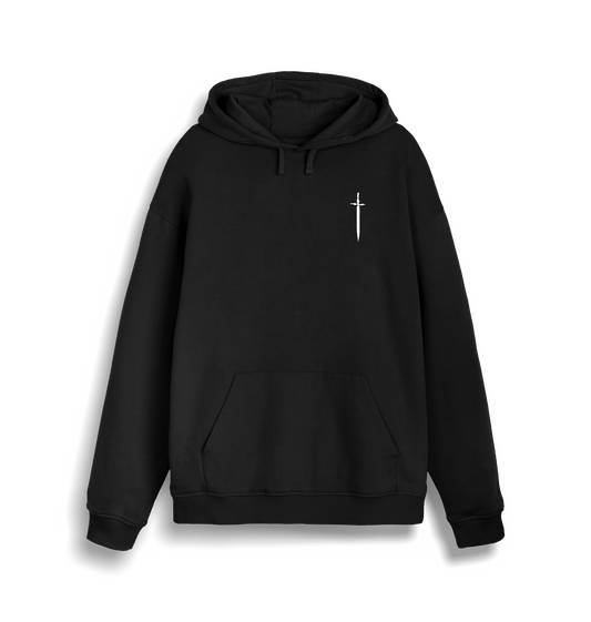 Black Printed Sweater Front